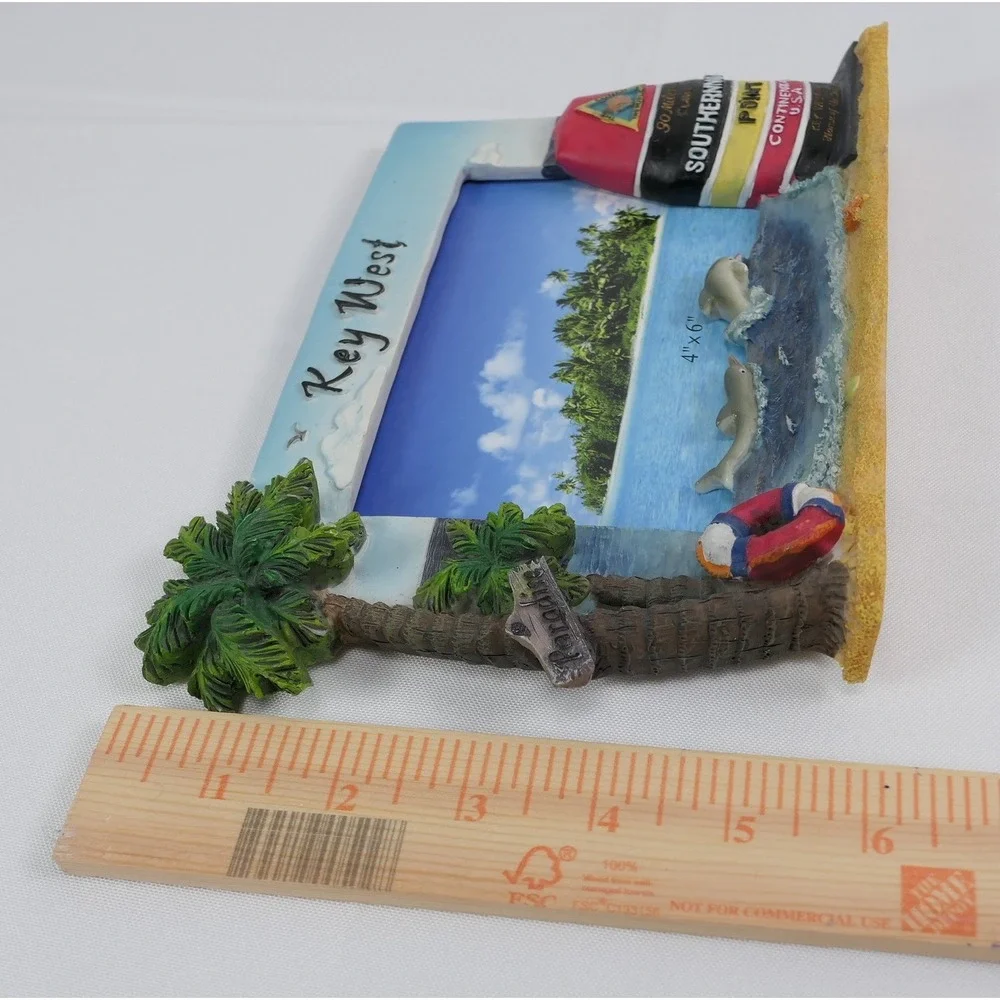 Key West Southernmost Point Dolphin Tropical 4x6 Resin Souvenir‎ Picture Frame